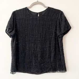 American vintage beaded chiffon top size M